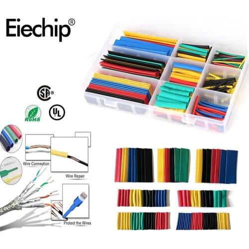 Heat Shrink Tubing Wire Cable Shrink Assortment Kit,DIY Electrical Connection Sleeving Tube Insulation Waterproof Shrinkage 2:1