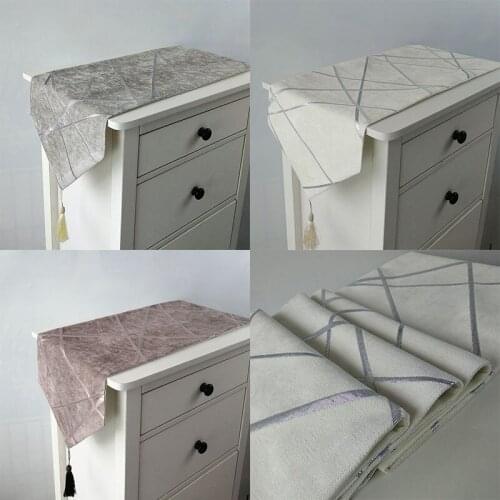 Table Runner Silver Stripe Cross Luxury Kitchen Linen For TV Cabinet Dust Cover Wedding Dinner Table Modern Decor Home Textile