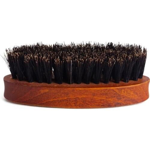 New hot style mens beard brush, mini wooden handle, bristles, portable personal care products 8cm long