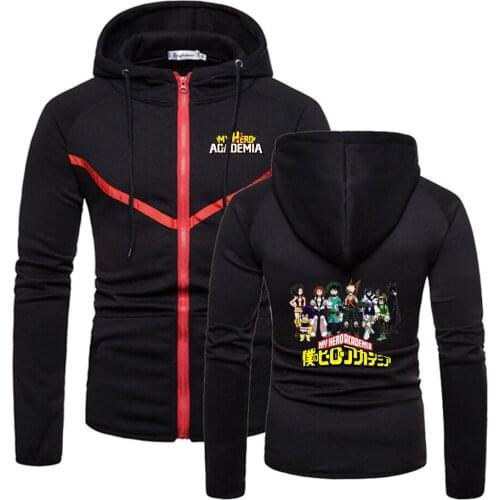 2020 New Mens Spring Anime My Hero Academia Zipper Muscle Sportswear Quality Comfortable Wild Fitness Sweatshirts Hoodies