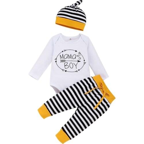 Baby Boy Clothes 2019 Autumn Baby Girl Clothing Sets Newborn Cotton Printed Long Sleeved T-shirt+pants+cap Kids 3pcs Suit