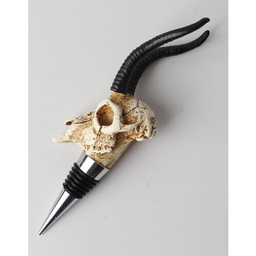 Resin Sheep skull Stopper Vacuum Sealed Champagne Bottle Caps Wine Cork Bottle Stopper 3D Animal Cap Plug Bar Wine Accessories