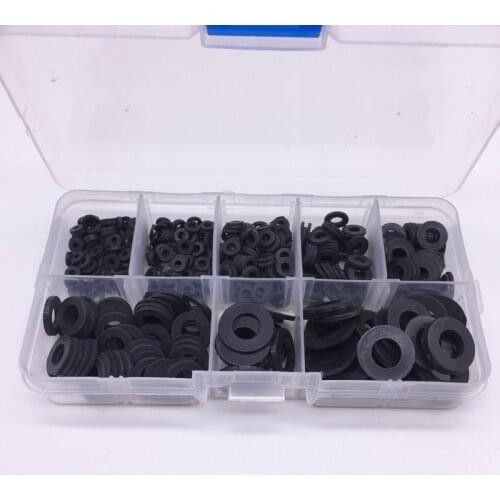 Flat Washers Plastic Box Kits Nylon Black M2 M2.5 M3 M4 M5 M6 M8 Pack 500 Pcs