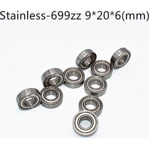 S699ZZ Bearing 9*20*6 mm ( 10PCS ) ABEC-5 Stainless Steel Ball Bearings metal sealed S699Z S699 Z ZZ