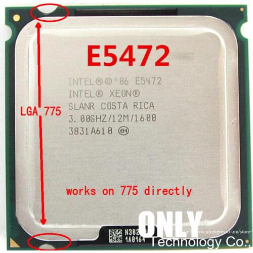 Free shipping E5472 Processor 3.0GHz/12M/1600 Works on LGA 775 mainboard no need adapter close to LGA775 Core 2 Quad Q9650 CPU