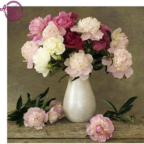 Needlework Diy Diamond Painting Vase Chrysanthemum Handwork Diamond Embroidery Full Square Diamond Mosaic Decorative