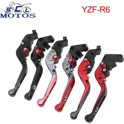 Sclmotos- For Yamaha YZF R6 2005- 2016 Folding Extendable Adjustable Brake Clutch Levers CNC Aluminum Motorcycle Brake Handles