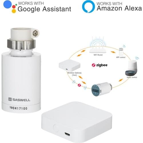 SEA801-ZIGBEE Smart Heating Radiator Thermostat Compatible with Amazon Google Programmable Thermostatic Temperature Controller