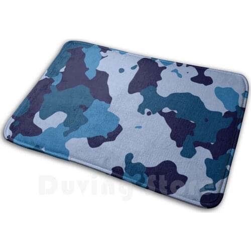 Blue Camouflage Soft Non-Slip Mat Rug 1606 Carpet Cushion Camouflage Camo Quarantine Urban Blue Desert Purple Jungle