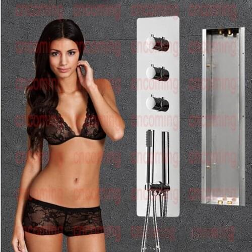 Bathroom Concealed Control Valve Thermostatic Mixing Valve Brass Wall Mounted 5 Ways Shower Panel Stainless Steel Controller