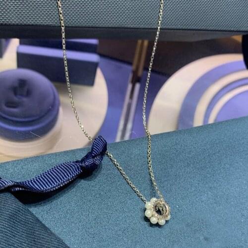 UMGODLY High Quality Fashion Double Hoop Pearls Pendant Adjustable Necklace Cubic Zirconia Women Luxury Brand Jewelry