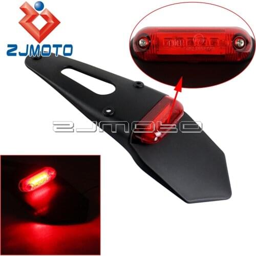 Universal Motorcycle MX LED Tail Light W/ License Plate Dirt Bike Enduro LED Brake Rear Light For CRF DRZ YZF Running Light