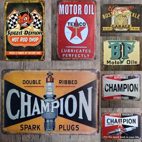 Vintage Garage Wall Decorative Metal Plaque Tin Sign Rustic Man Cave Car Club Decor Metal Plate Shabby Chic Iron Painting Signs
