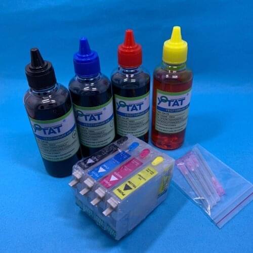 YOTAT Refillable Ink Cartridge 502XL T502 T502XL T02W1-T02W4 for Epson XP-5100 XP-5105 WF-2860 WF-2860DWF/WF-2865DWF