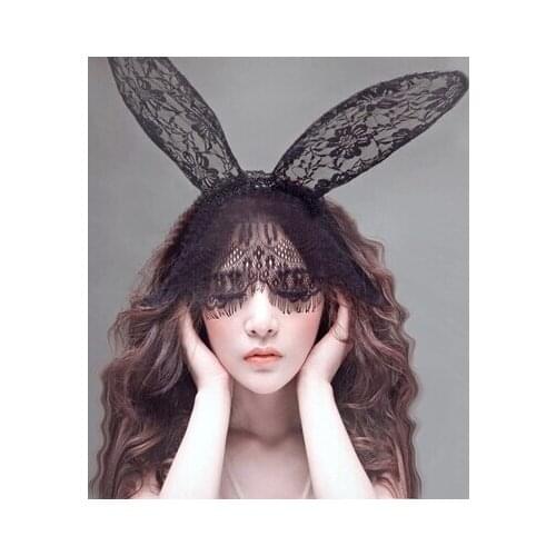Fun cute bunny rabbit ears mask lace cosplay