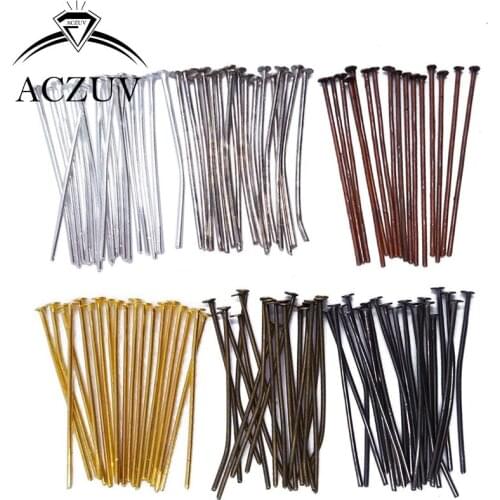 500g 16-50mm Silver Gold Antique Bronze Copper Gunmetal Black Rhodium Plated Flat Head Pins Headpins Jewelry Findings