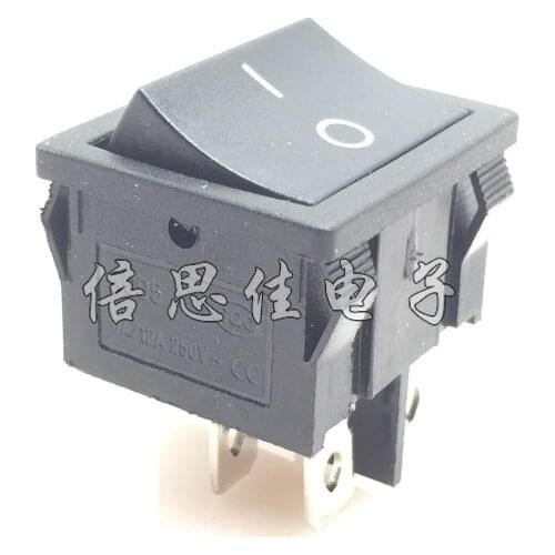 10pcs/Black Rocker switch KCD2-203 4 Pin 2 files 21*25 Ship type switch