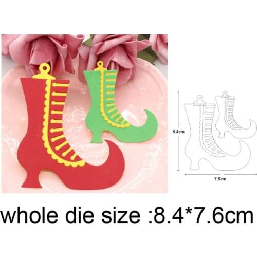 2pcs Double Layer Christmas Boots Metal Cutting Dies Stencils dies for DIY Scrapbooking dies Photo Card Making Embossing Die Cut