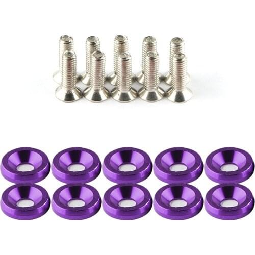 20 Pcs Fender Bumper Washer Bolt Stainless Steel M6x20mm CNC Billet Aluminum Fender Washer Engine Bay Dress Up Kit