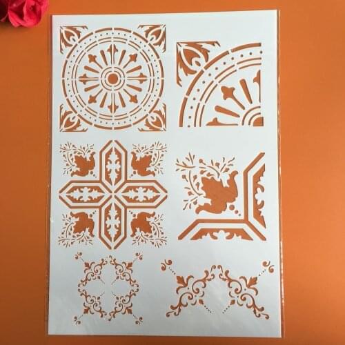 29 * 21cm Compass shape lace DIY Stencils Wall Painting Scrapbook Coloring Embossing Album Decorative Paper Card Template