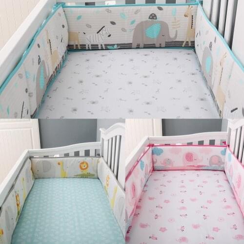 4 Pieces Surrounding Crib Bumpers Baby Bed Circumference Pillow Cushion Bumper For Infant Cot Bedding Activity & Gear Baby Care