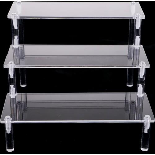 Acrylic Cosmetics Storage Rack Detachable Model Figures Display Stand 3-Tier