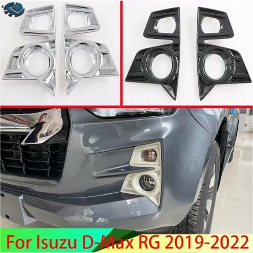 For Isuzu D-Max RG 2019-2022 Car Accessories ABS Chrome Front Fog Light Lamp Cover Trim Molding Bezel Garnish Sticker
