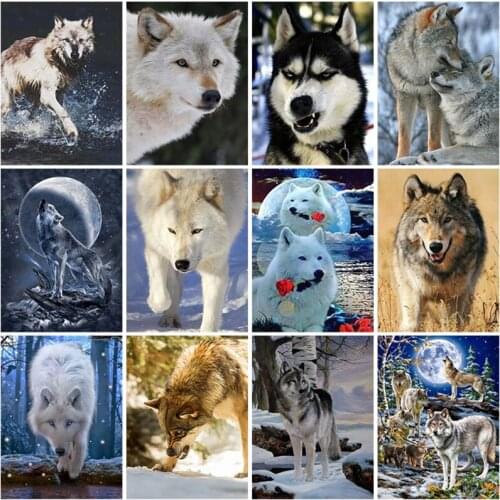 Diy Wolf 5d Diamond Painting Full Square Drill Resin Animal Diamond Embroidery Craft Cross Stitch Kit Home Decor Wall Art Gift