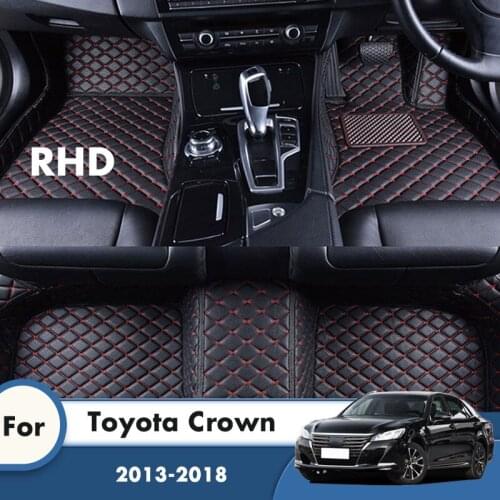 RHD Car Floor Mats For Toyota Crown 2018 2017 2016 2015 2014 2013 Carpets Leather Custom Auto Styling Accessories Interior Cover