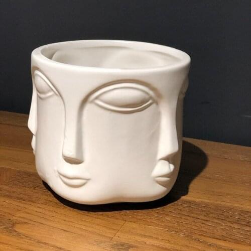 Havelka Buddha Suratlı White Decorative Big Size Vase