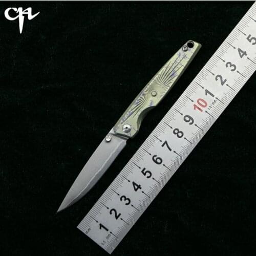 CH3110 Mini folding knife pattern steel Blade 6AI4V titanium handle outdoor camping hunting key pocket fruit Knives EDC tools