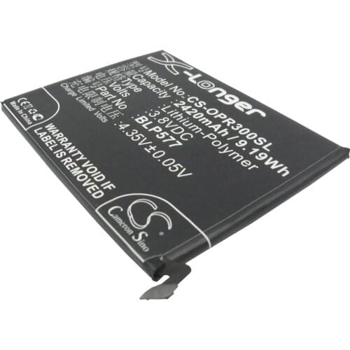 CS 2420mAh / 9.20Wh battery for OPPO A51, A51k, Mirror 5, Mirror 5 TD-LTE Dual SIM, N7005, R3, R7005, R7007 BLP577