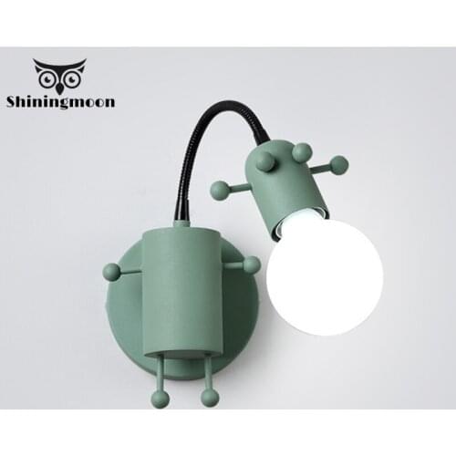 Childrens Room Decoration Cartoon LED Wall Lamp Nordic Iron Acrylic Wall Light Modern Mirror Makeup Bath Room Wall Sconce Lamp