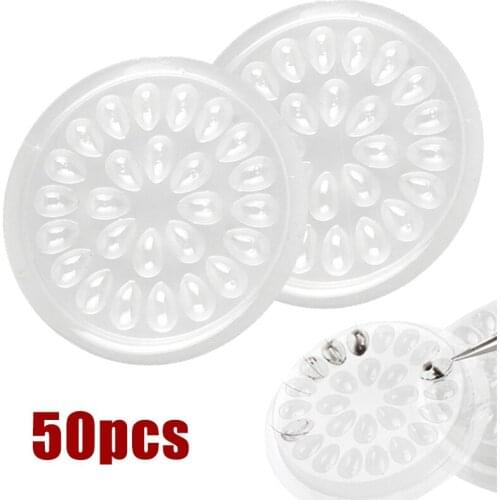 50pcs Eyelash Extension Glue Holder Flower Shape Eyelash Extension Glue Adhesive Pallet Stand Holder Eye Makeup Tool