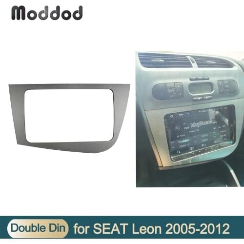 Double Din Radio Fascias for Seat Leon Left Hand Drive CD DVD Frame Stereo Panel Dash Mounting Installation Trim Kit GPS Bezel