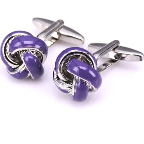 HYX Luxury shirt purple knot cufflink for mens Brand cuff buttons cuff links High Quality abotoaduras Jewelry
