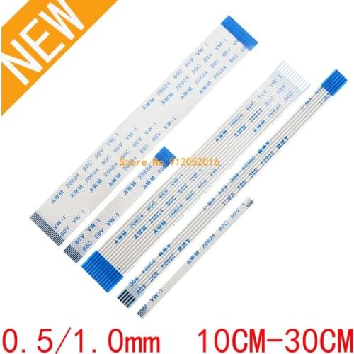 10PC FFC/FPC Ribbon Flexible Flat Cable 0.5/1.0MM 100/150/200MM A B type 4P 5P 6P 8P 10P 12 14 16 18 20 22 24 26 28 30 32 Pin