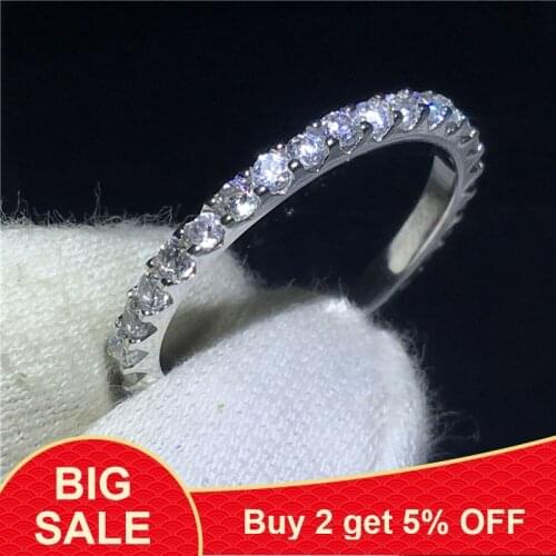 Fine Jewelry women Match wedding band 100% Soild 925 Sterling Silver ring Sona 5A zircon Stone Engagement Ring for women Gift