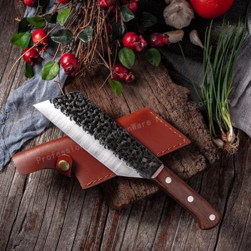 Forged Hammer Chopping Knife Chefs Knife Meat Cleaver Kitchen Slicing Knife Household Cooking Knife