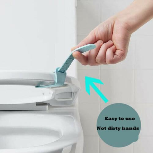 2pcs Simple Creative Toilets Lid Handle Uncovery Flip Lid Toilet Cover Portable Home Anti-dirty Toilet Accessory
