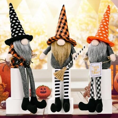 Halloween Doll Portable Small Cute Long Legs Faceless Doll Desktop Ornament for Home