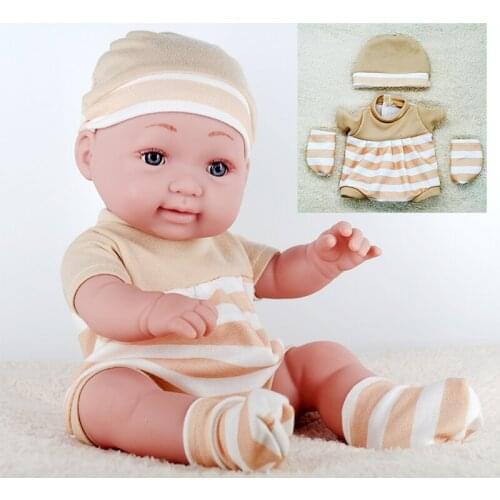 Reborn Baby Dolls 13inch Unpainted Dolls Kit Toys Full Silicone 3D Brown Eye Body For Children Toddler Kid Girl Playmate