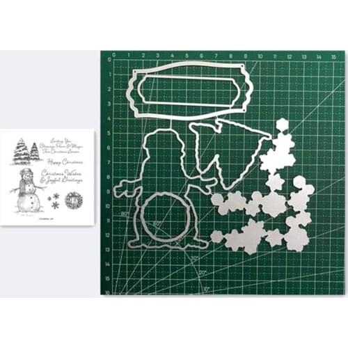 Snowman Metal Cutting Dies and Stamps Stencils For DIY Scrapbooking Photo Album Decor Die Cut Embossing Paper Card