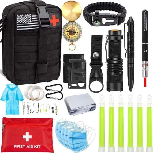 First Aid Kit Survival Kit Molle Pouch Tactical Gear Emergency Kits Trauma Bag for Camping Hiking Boat Hunting and Earthquake