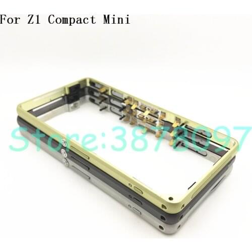 Original New Middle Frame Bezel Plate Metal Housing Cover + Dust Plug For Sony Xperia Z1 Compact mini D5503 +Power Volume Button