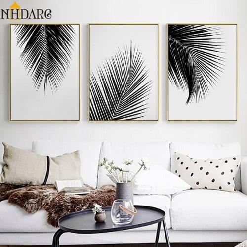 Nordic Simple Grey Plant Leaves Decoration Posters and Prints Canvas Painting Wall Art Wall Pictures for Living Room Home Decor