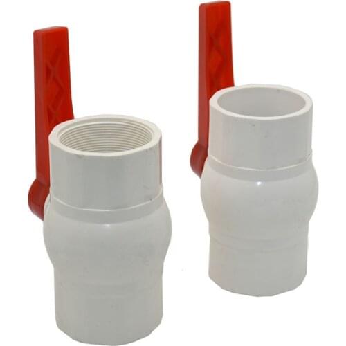 DN65 PVC Ball Valve Socket Straight Trough G2.5 Female PVC Valve Water supply tap 75mm connector Fittings 1pcs