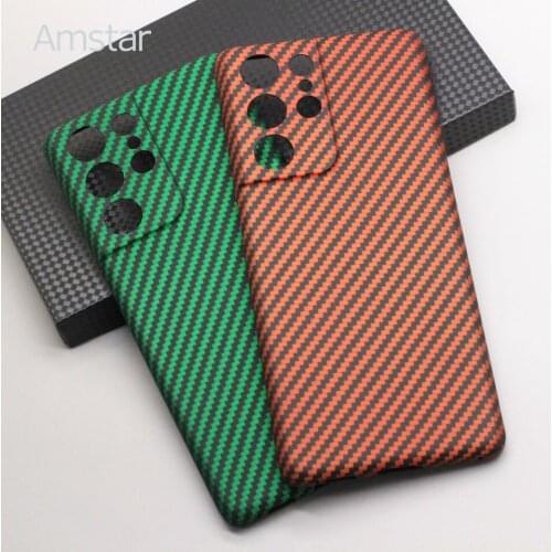 Amstar Luxury Pure Carbon Fiber Protective Case for Samsung Galaxy S21 Ultra Business Ultra-thin Aramid Fiber Case Hard Cover