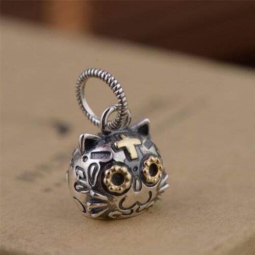 Silver Round Pendant for Necklace Women Trendy Cat Head Pendant Jewelry Finding Accessories Fashion Necklace Pendants Jewelry