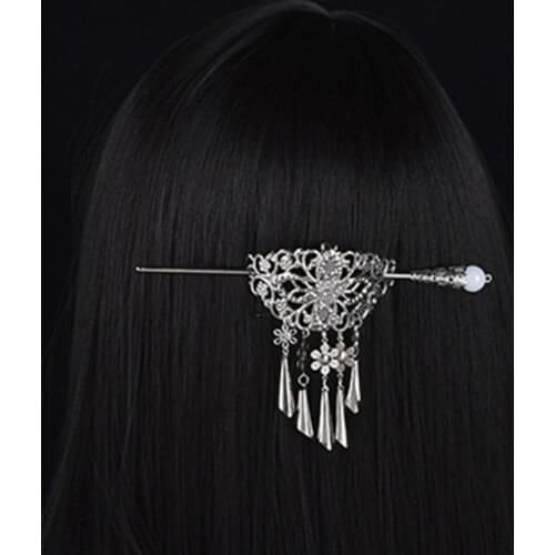 Retro Chinese Style Hair Pin Clip Accessory Women Stick Jewelry Earring Set